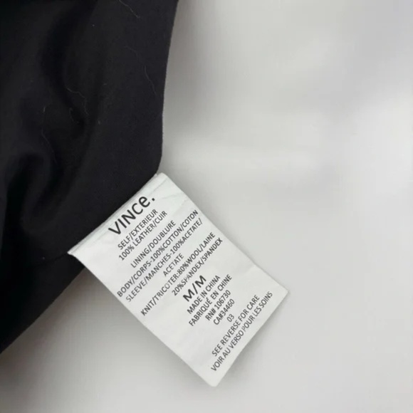 Vince Jacket Biker Pocket Leather Women's Sz Medium Authentic❤️ - Picture 12 of 12